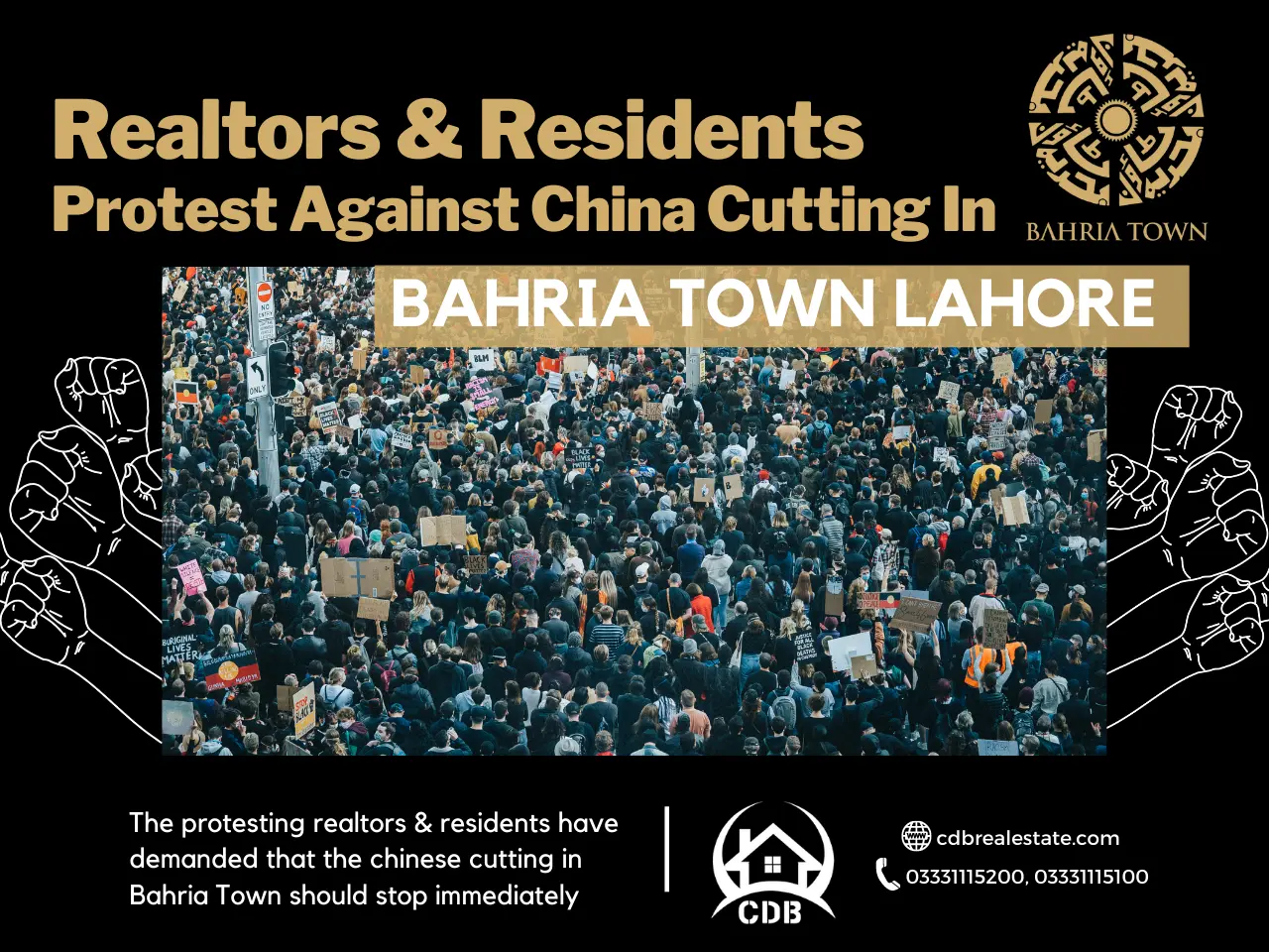 People protest against bahria town lahore