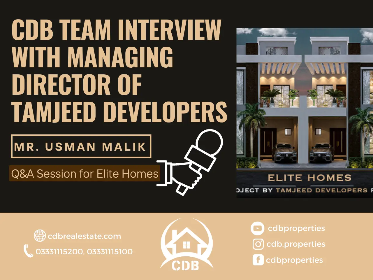 CDB Team Interview with Managing Director of Tamjeed Developers - Q&A Session for Elite Homes