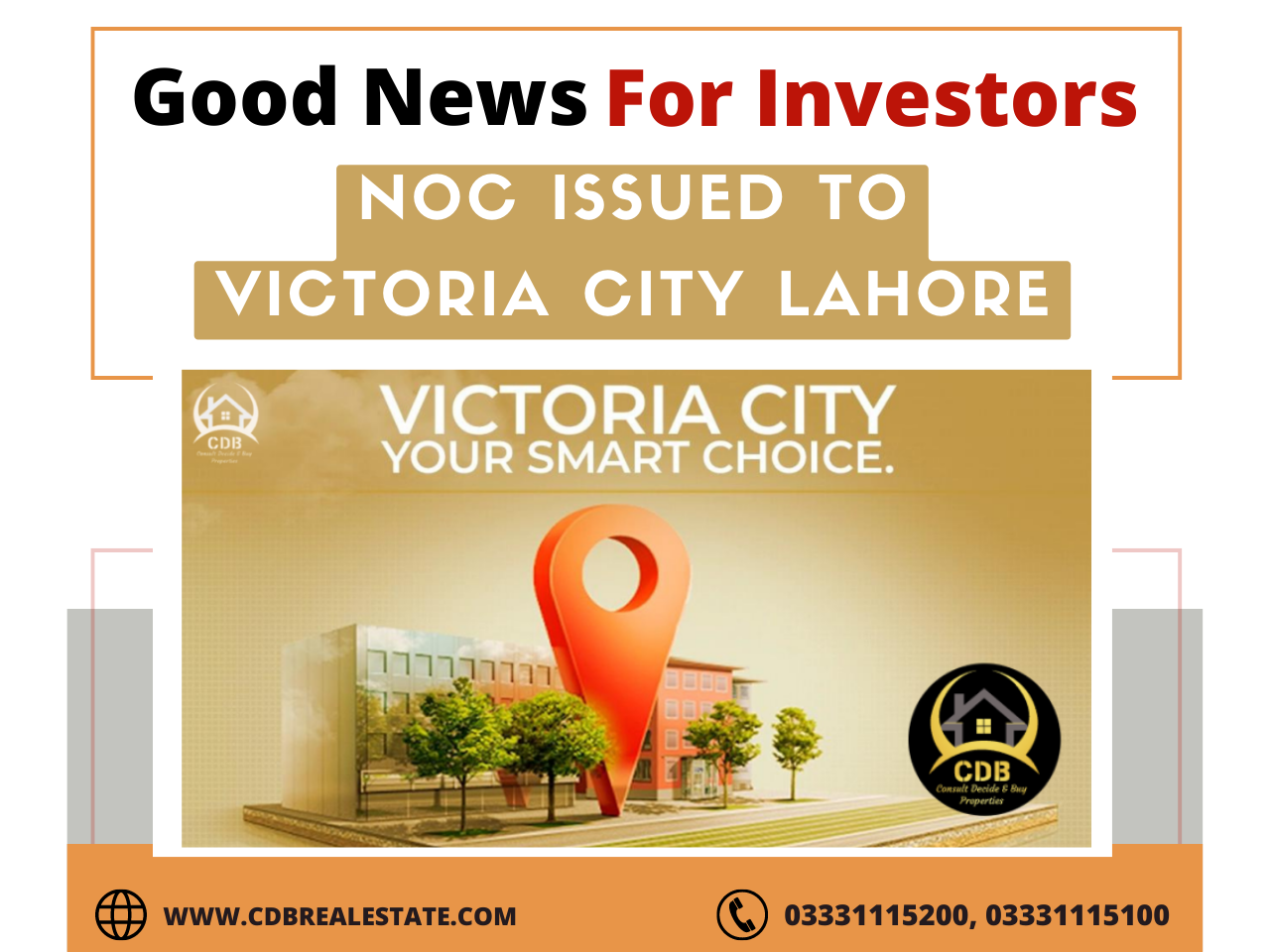 Good News For Investors! NOC issued to Victoria City Lahore