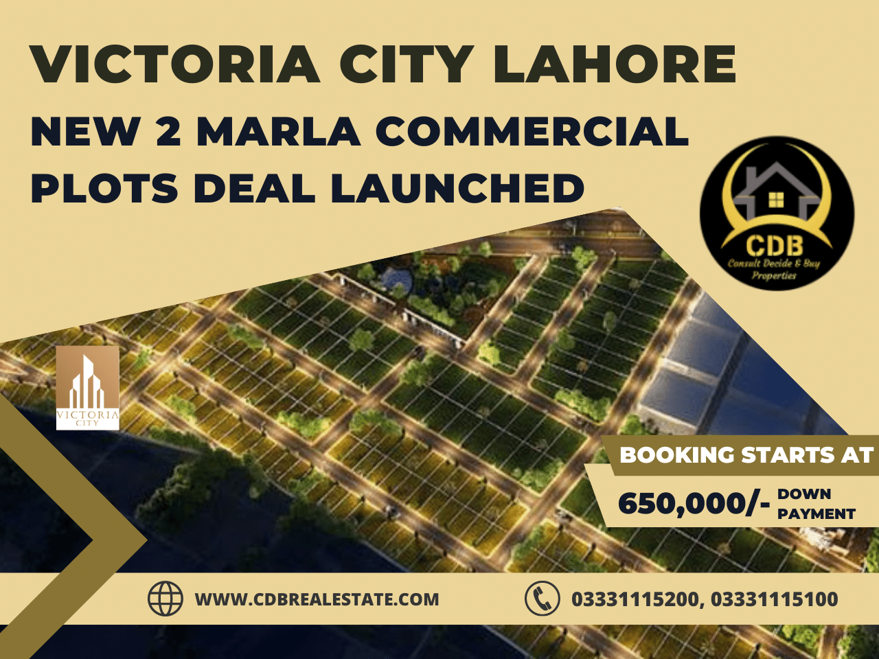 Victoria City Lahore Launched A New 2 Marla Commercial Plots Deal
