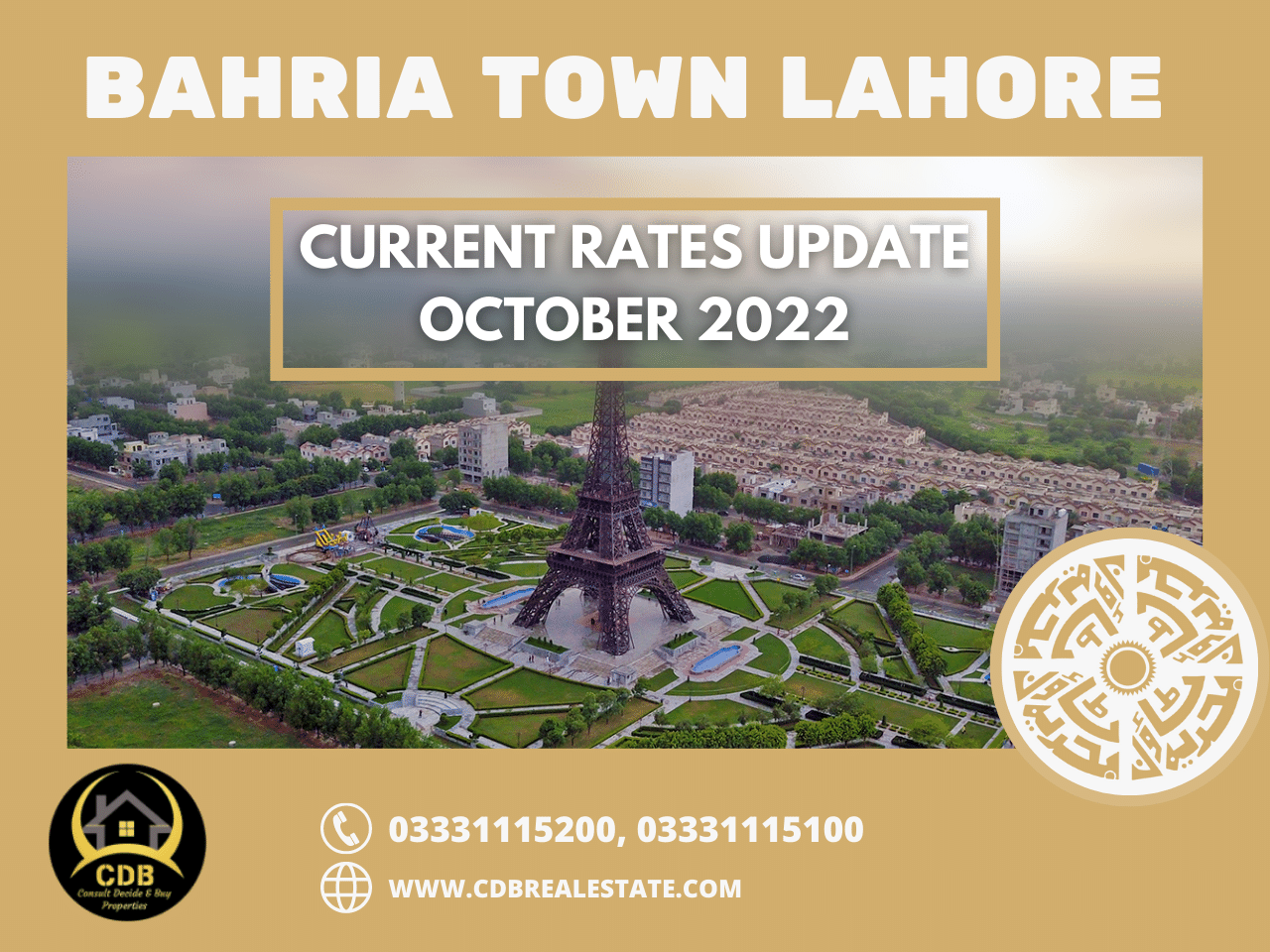Bahria Town Lahore Current Rates Update October 2022