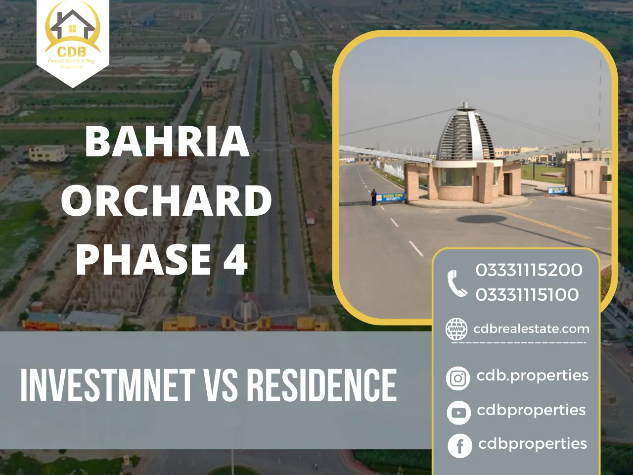 Bahria Orchard Phase 4 Investment vs residence