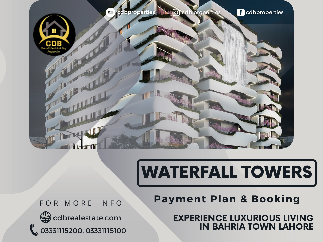 Waterfall Towers Bahria Town Lahore - Payment Plan & Booking