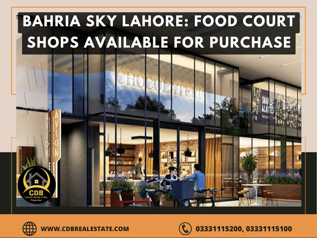Bahria Sky Lahore Food Court Shops Available for Purchase