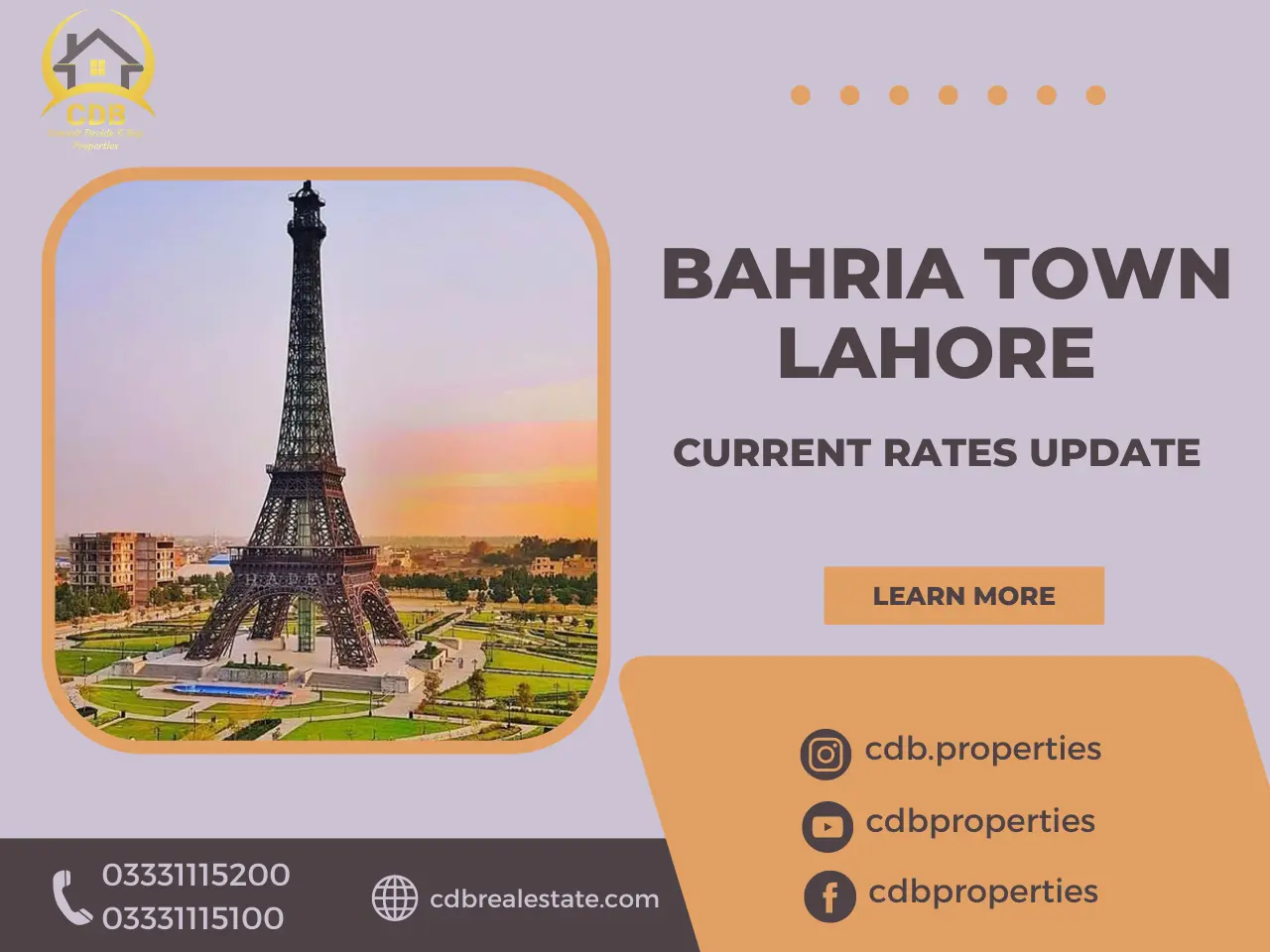 Bahria Town Lahore Rates Update