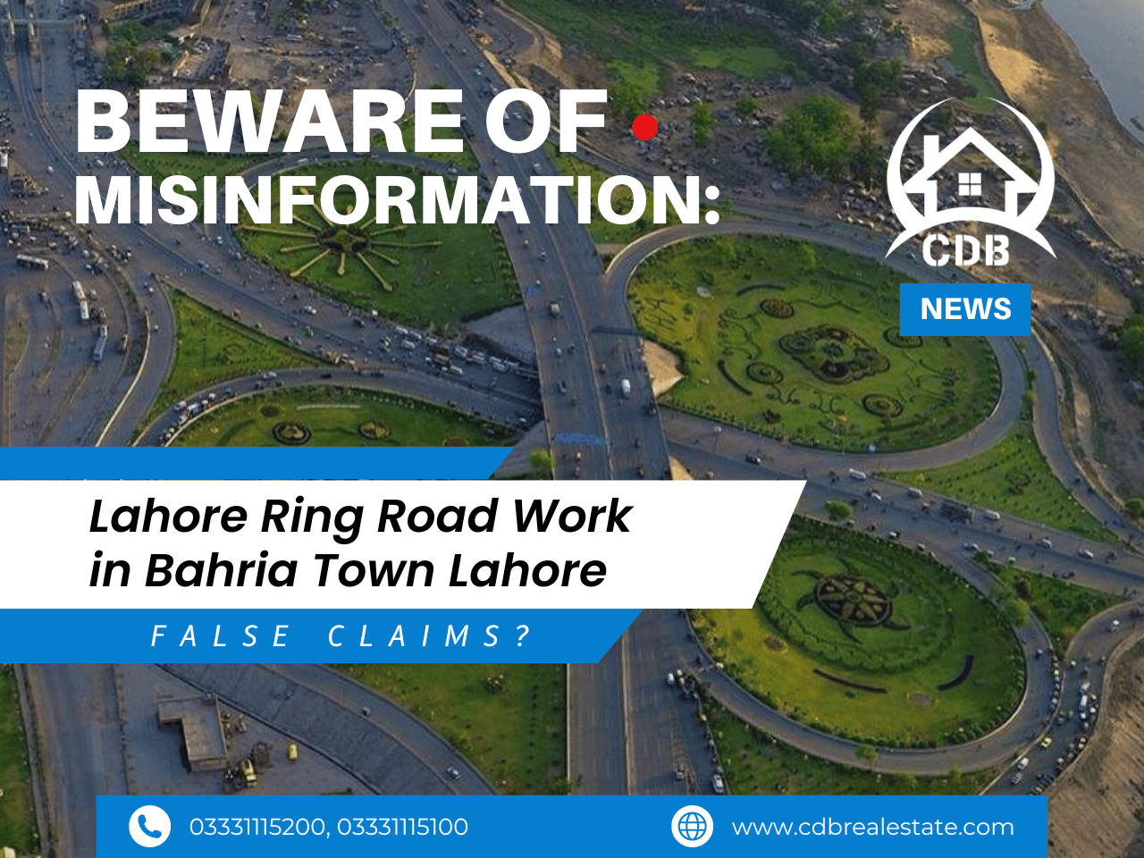 Lahore Ring Road Work in Bahria Town Lahore