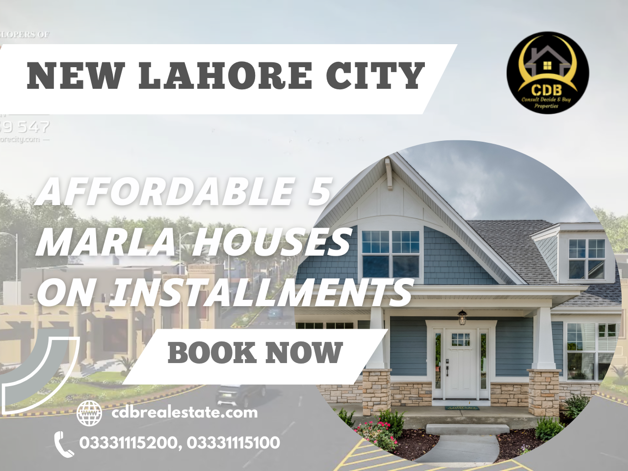 New Lahore City 5 Marla Houses on Installments
