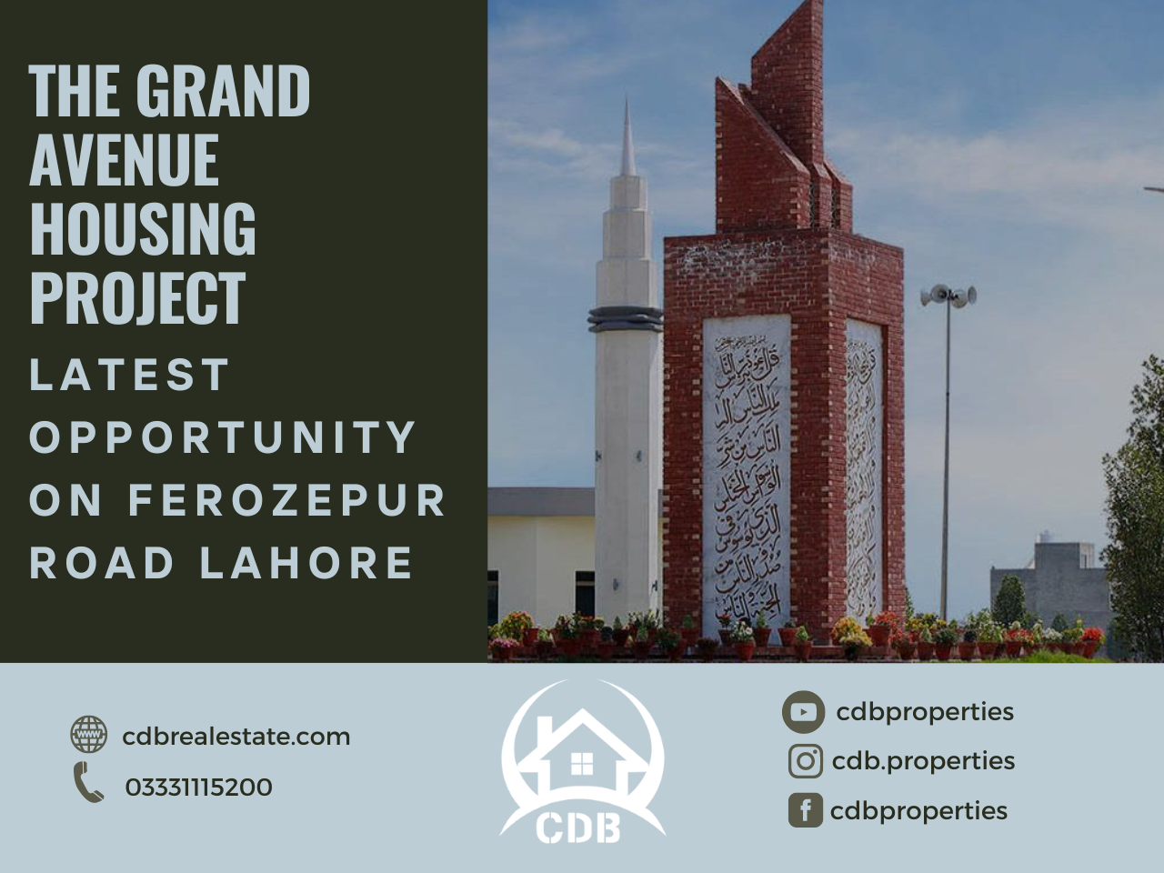 The Grand Avenue Housing Project: Latest Opportunity on Ferozepur Road Lahore