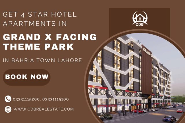 4 Star Hotel Apartments in Grand X Facing Theme Park in Bahria Town Lahore