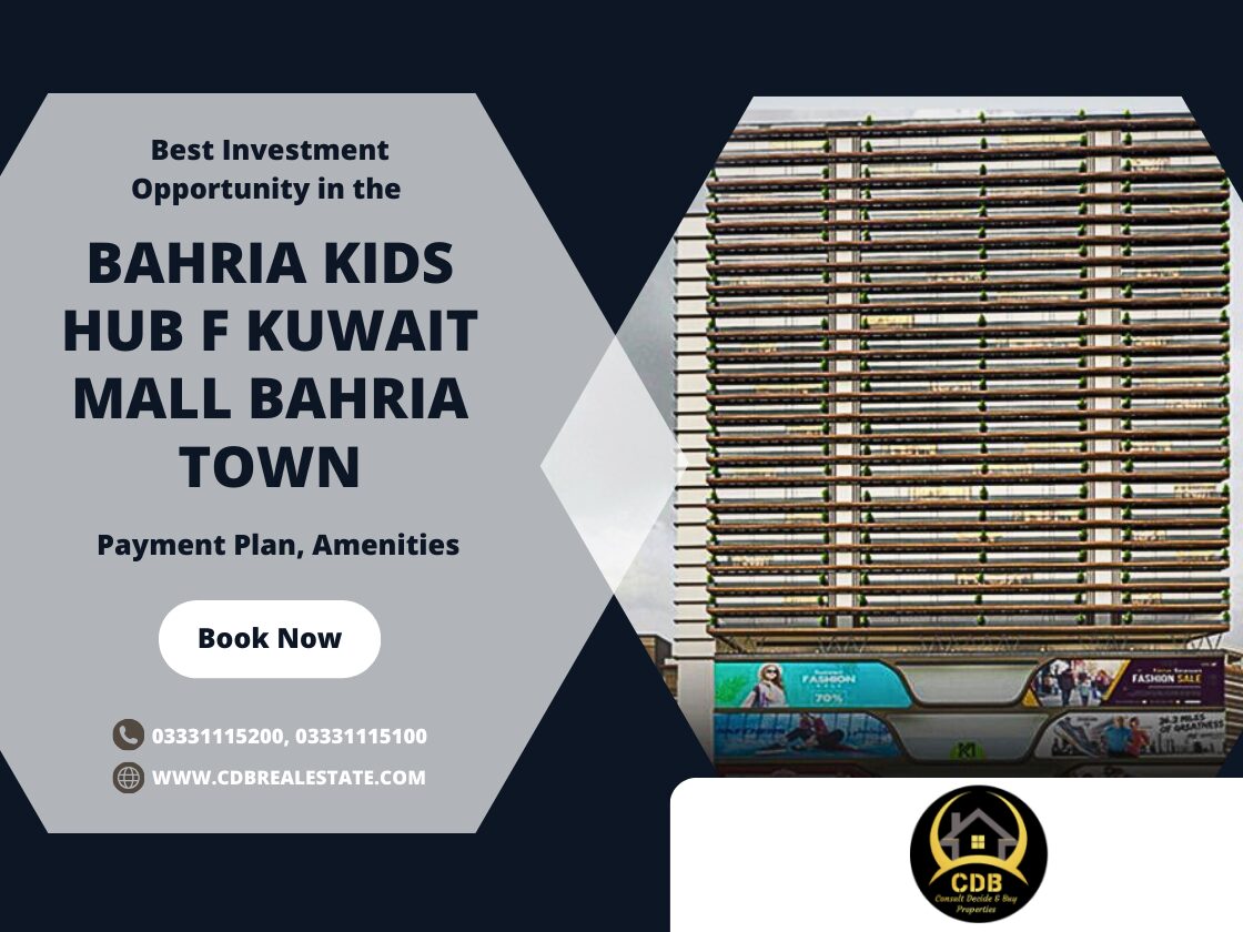 Best Investment Opportunity in the Bahria Kids Hub of Kuwait Mall Bahria Town, Payment Plan, Amenities  