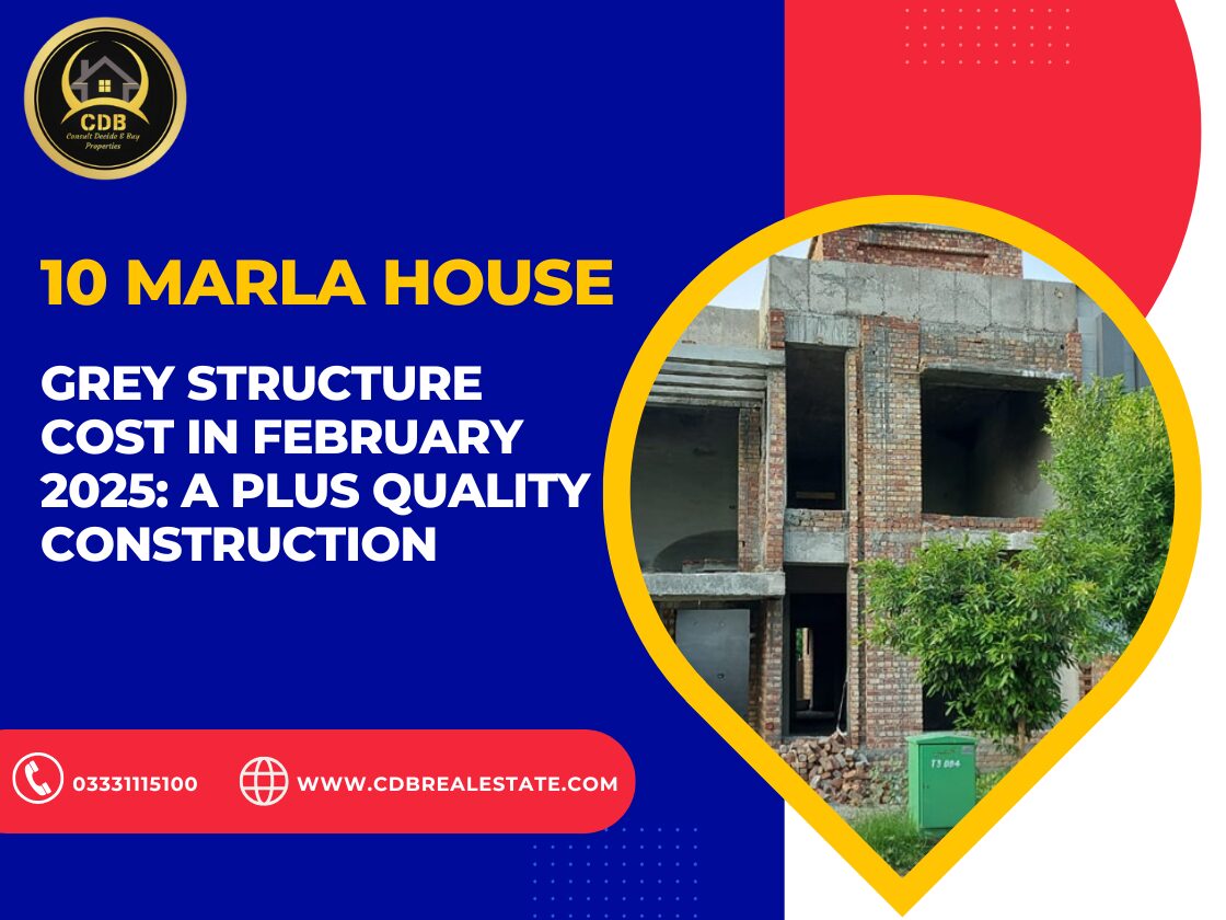 10 Marla House Grey Structure Cost in February 2025