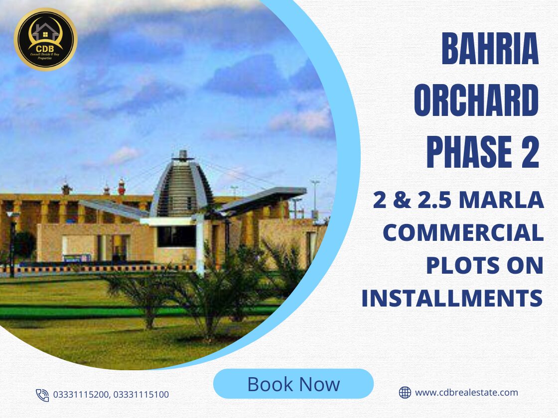 2 & 2.5 Marla Commercial Plots on Installments in Bahria Orchard Phase 2